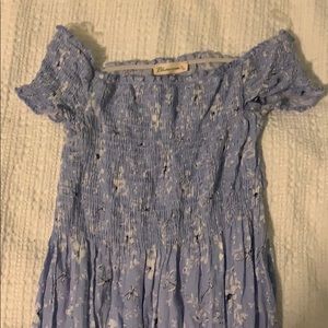 Long blue floral dress